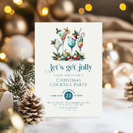Laten we Jolly Christmas Cocktail Party uitnodigen Kaart