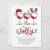 Laten we Jolly Christmas Cocktail Party uitnodigin Kaart (Voorkant)