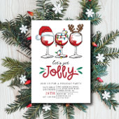Laten we Jolly Christmas Cocktail Party uitnodigin Kaart