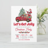 Laten we Jolly Christmas Party uitnodigen Kaart (Staand voorkant)