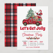 Laten we Jolly Christmas Party uitnodigen Kaart (Voorkant / Achterkant)