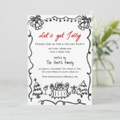 Laten we Jolly Hand Drawn Funky Handwriting krijge Kaart (Staand voorkant)