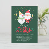 Laten we Jolly" Holiday Party krijgen Kaart (Staand voorkant)