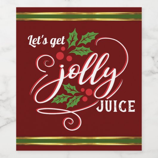 Laten we Jolly Juice Christmas Cheer wijnfles hale Wijn Etiket (Enkel label)