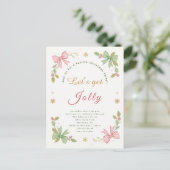 Laten we Jolly Whimsical Christmas Bow Holiday kri Feestdagenkaart (Staand voorkant)