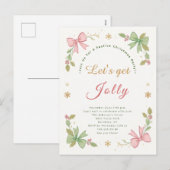 Laten we Jolly Whimsical Christmas Bow Holiday kri Feestdagenkaart (Voorkant / Achterkant)