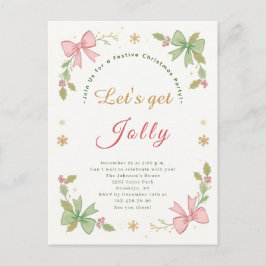 Laten we Jolly Whimsical Christmas Bow Holiday kri Feestdagenkaart
