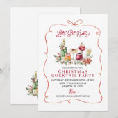 Laten we Jolly Winter Cocktail Hand Drawn Party Kaart (Voorkant / Achterkant)