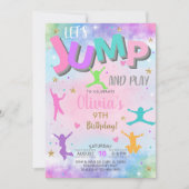 Laten we JUMP en Play meisje verjaardag uitnodigin Kaart (Voorkant)