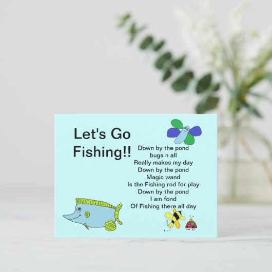 Laten we kaart met gedicht gaan Gevist (Staand voorkant)