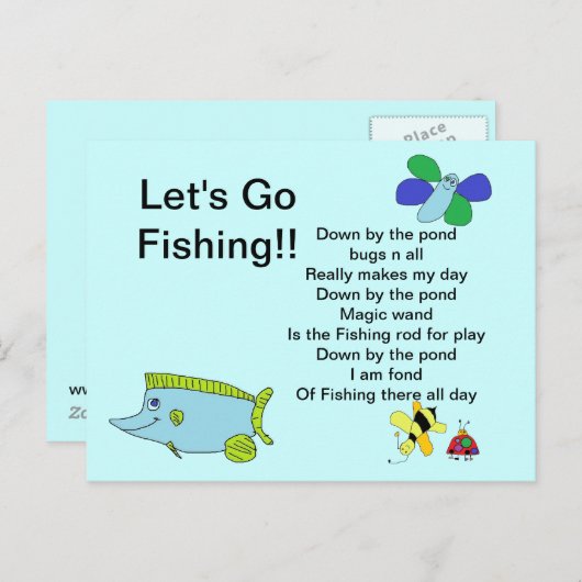 Laten we kaart met gedicht gaan Gevist (Voorkant / Achterkant)