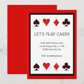 Laten we kaarten afspelen, een uitnodiging van de (Voorkant / Achterkant)