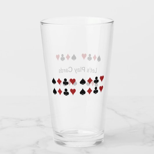"Laten we kaarten afspelen" met spelkaartsymbolen Glas (Achterkant)