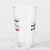 "Laten we kaarten afspelen" met spelkaartsymbolen Glas (Links)