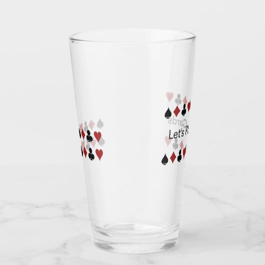 "Laten we kaarten afspelen" met spelkaartsymbolen Glas (Rechts)
