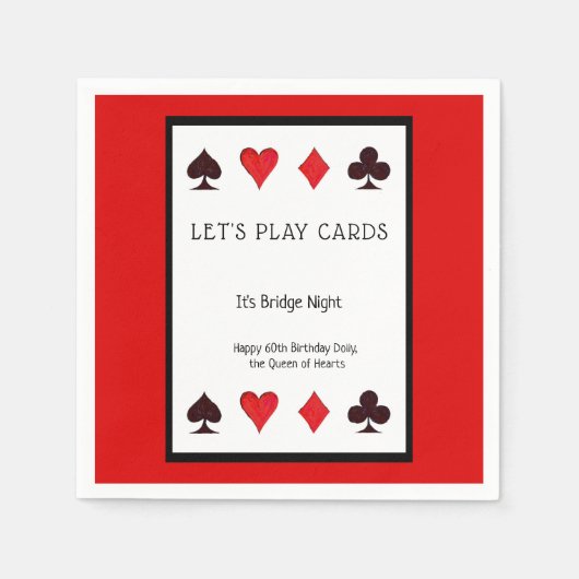 Laten we Kaarten Party Cocktail servetten spelen - (Voorkant)