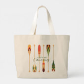 Laten we kanoën grote tote bag (Achterkant)