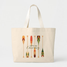 Laten we kanoën  grote tote bag