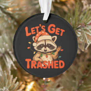 Laten we Kerst Kwijtraken Wasbeer Verwilderde Kers Ornament