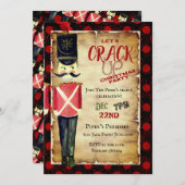 Laten we kerst notenkraker rode uitnodiging kraken (Voorkant / Achterkant)