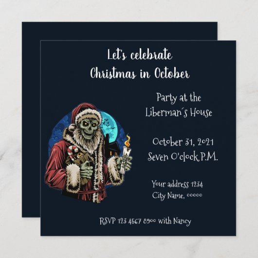 Laten we kerst vieren in oktober Uitnodiging (Voorkant / Achterkant)