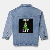 Laten we kerstboom verlichten denim jacket (Achterkant)