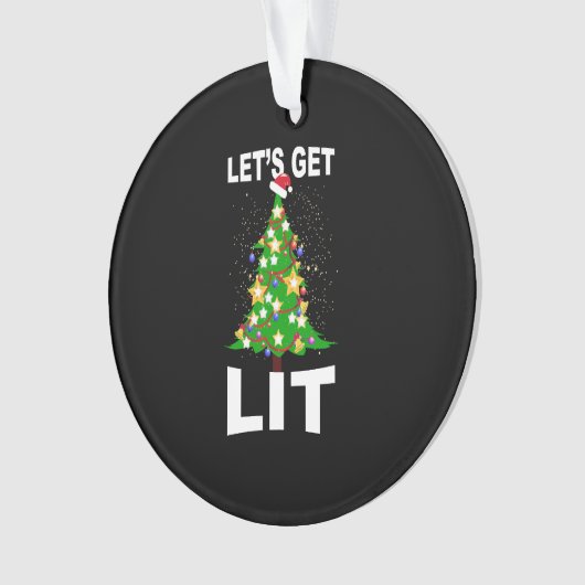 Laten we kerstboom verlichten ornament (voorkant)