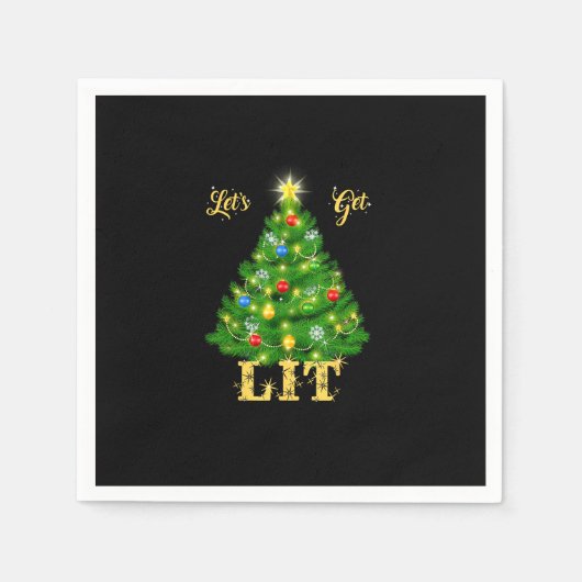 Laten we Kerstmis verlicht krijgen Servet (Voorkant)