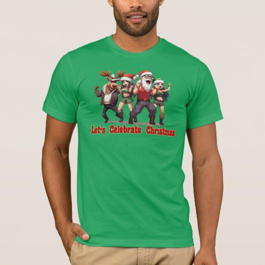 Laten we Kerstmis vieren T-shirt (Voorkant)