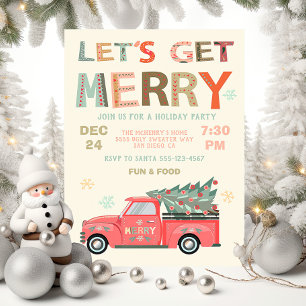 Laten we Kerstmis Vieren Vakantie Kerst Truck Boom Kaart