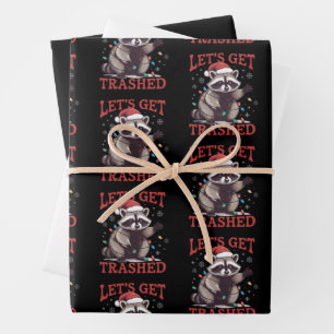 Laten we Kerstmis Wasbeer Wilde Meme Vernielen Inpakpapier Vel