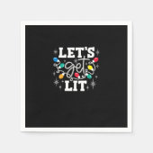 Laten we Kerstverlichting Aansteken Funny Retro Servet (Voorkant)