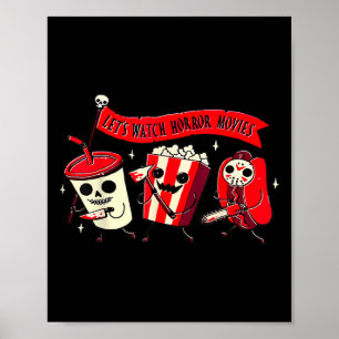 Laten we kijken Horror Films Fun Halloween Kostuum Poster