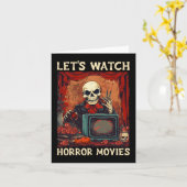 Laten we kijken Horror Films Gothic Halloween Skel Kaart (Gele Bloem)