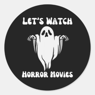 Laten we kijken Horror Films Grappige Halloween Ma Ronde Sticker