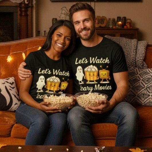 Laten we kijken naar enge films Ghost Halloween Ka T-shirt