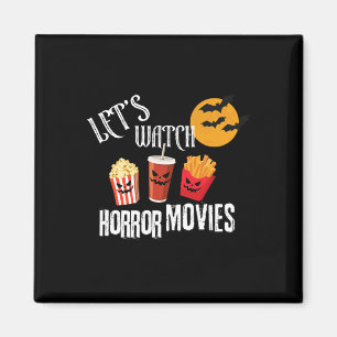 Laten we kijken naar horrorfilms Grappig Halloween Magneet