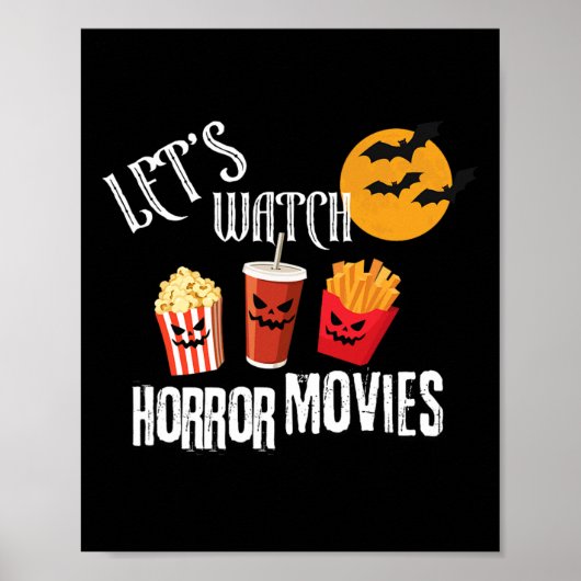 Laten we kijken naar horrorfilms Grappig Halloween Poster (Voorkant)