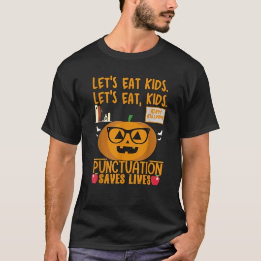 Laten we Kinder interpunctie eten Red levens Teach T-shirt (Voorkant)