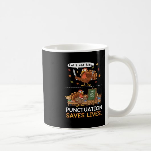 Laten we Kinderen Eet Leestekens Grappige Thanksgi Koffiemok (Rechts)