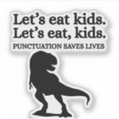 Laten we kinderen eten Leestekens Grammatica Grapp Sticker (Voorkant)