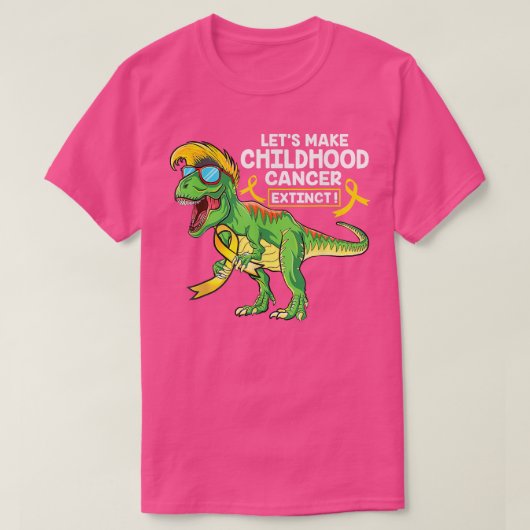 Laten we kinderkanker uitsterken Dinosaur Childh T-shirt (Design voorkant)