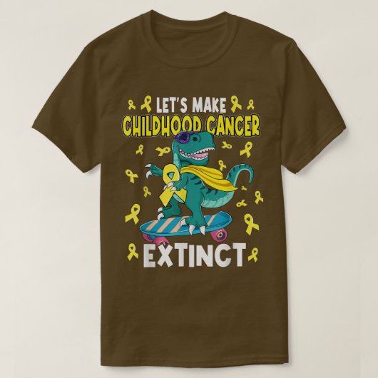 Laten we kinderkanker uitsterken Dinosaur Childh T-shirt (Design voorkant)