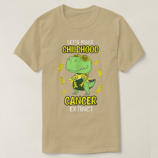 Laten we kinderkanker uitsterken Dinosaur Childh T-shirt (Design voorkant)