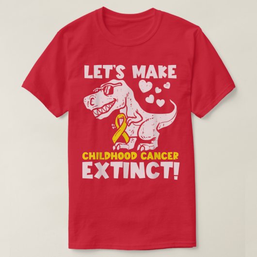 Laten we kinderkanker uitsterven door de dinosauri t-shirt (Design voorkant)