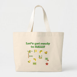 Laten we klaar zijn om te bellen grote tote bag