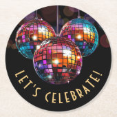 Laten we kleurrijk vieren ronde kartonnen onderzetter (Voorkant)