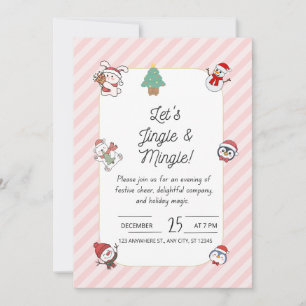 Laten we Klinken & Komen Kerstfeest Uitnodiging –