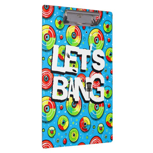 Laten we knallen | Disc Golf thema Klembord (Rechts)