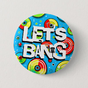 Laten we knallen Disc Golf thema Ronde Button 5,7 Cm